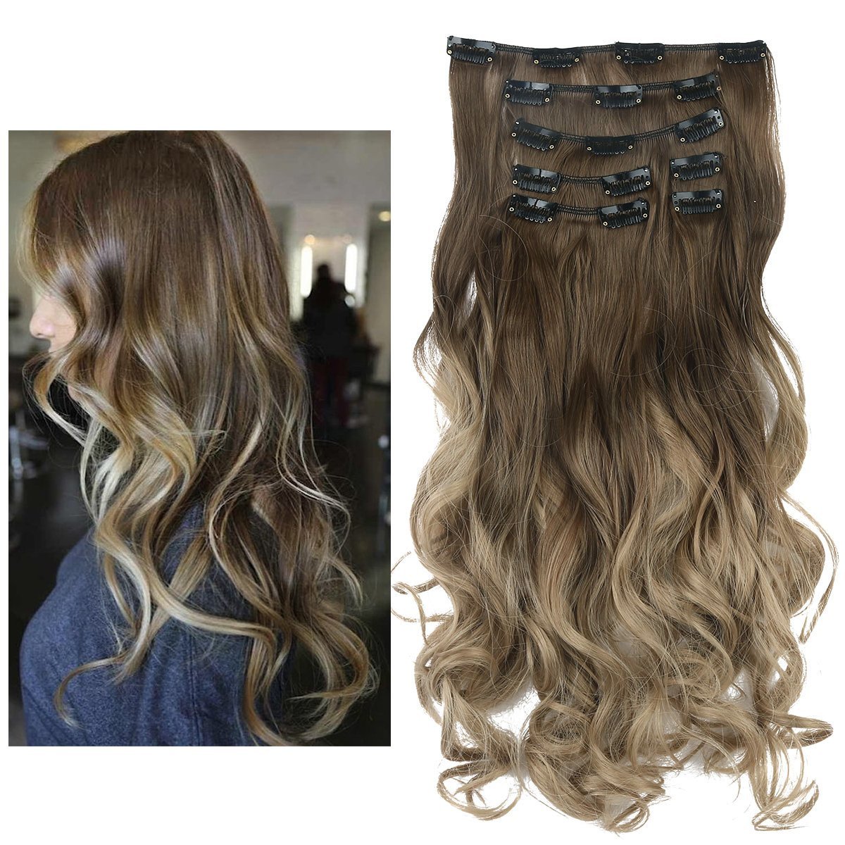 Clip in Hair Extensions 7 Piece 20" Inch
